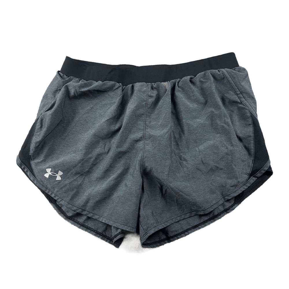 Under Armour Shorts Women M Gray‎ UA Fly-By 2.0 Loose Lined Activewear Training